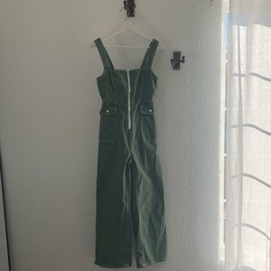 BDG Green Zip-Up Jumpsuit